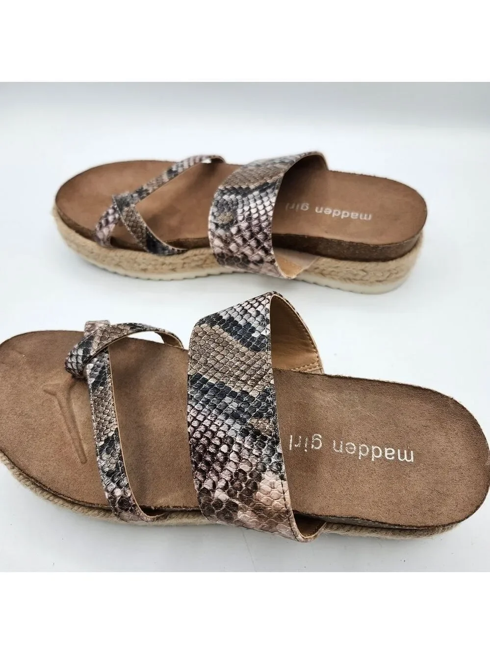 Madden Girl Brown Snake Print Espadrilles